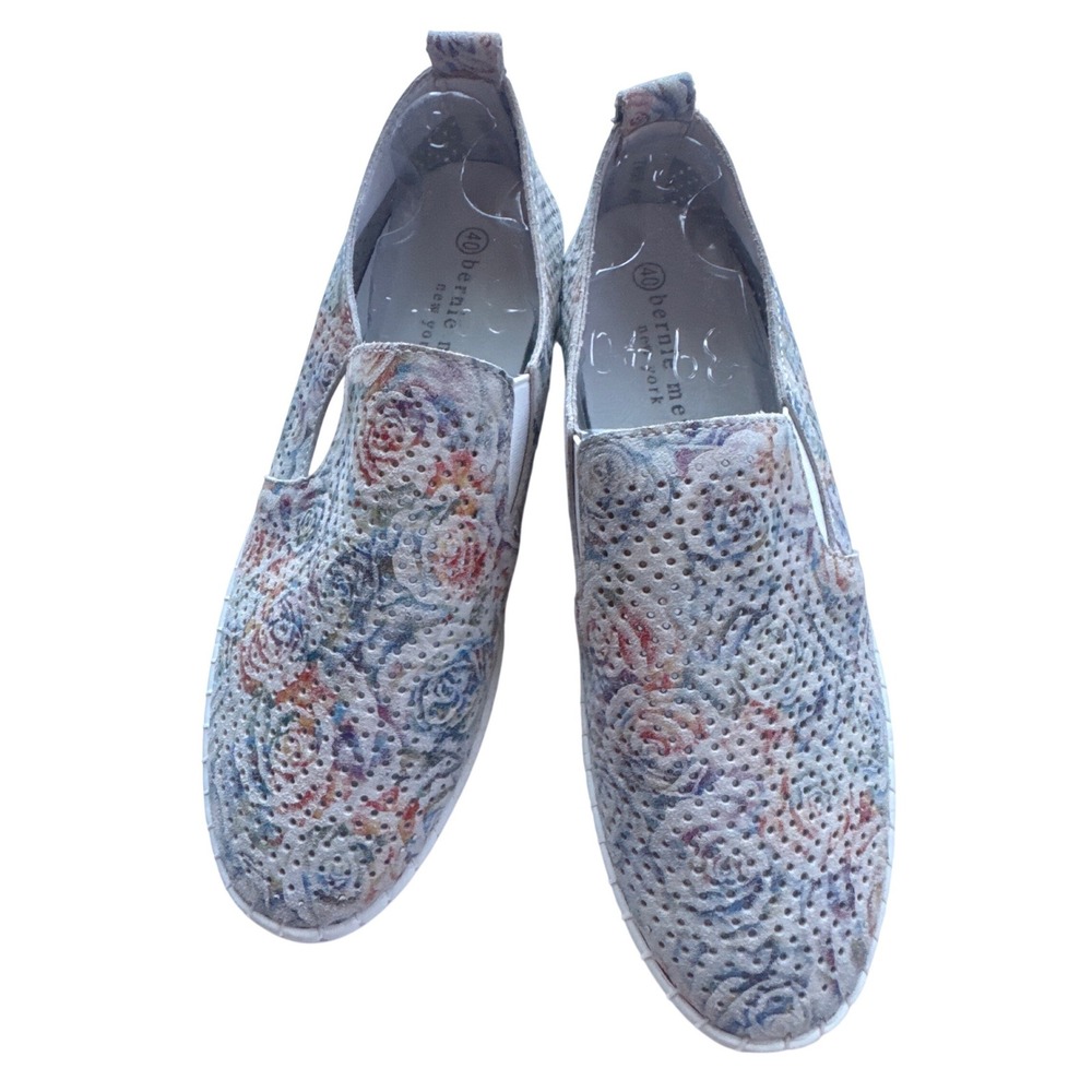 Bernie Mev Floral Perforated Slip On Sneakers Women EU 40 US 9 Rose Print NIB